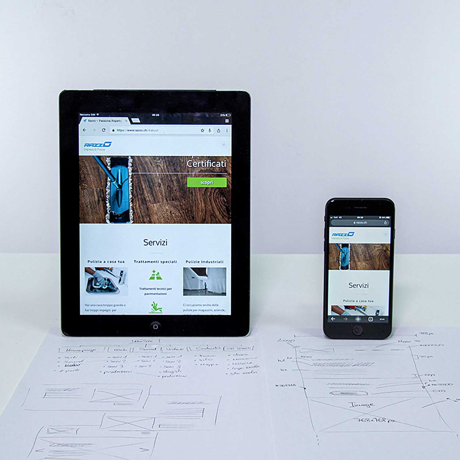 Web site's graphics on mobile devices